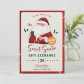 Geheimer Wichtel-Geschenktausch-Einladung Einladung (Stehend Vorderseite)