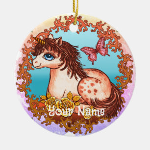 Geheimes Einhorn Keramik Ornament