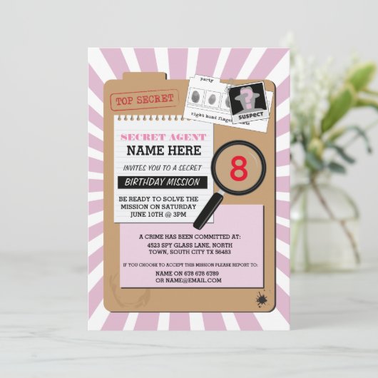 GEHEIMES EINLADUNG (Stehend Vorderseite)