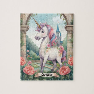 Geheimes Garten Einhorn Personalisierte Kinder Puzzle