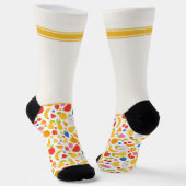 Geheimes wilde Sommerfrüchte-Muster mit Weiß Socken (Gewinkelt)