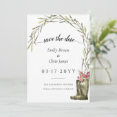Geheimgarten | Gold Confetti Elegant Floral Save The Date (Stehend Vorderseite)