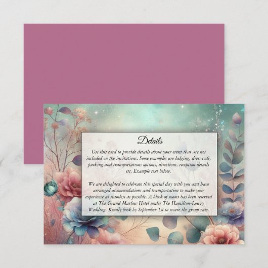 Geheimgarten im Abend Glühen Begleitkarte (Vorne/Hinten)