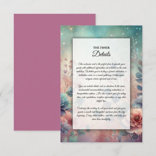 Geheimgarten im Abend Glühen Begleitkarte (Vorne/Hinten)