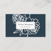 Geheimgarten | Marine und Weiße Flora Visitenkarte (Vorderseite)