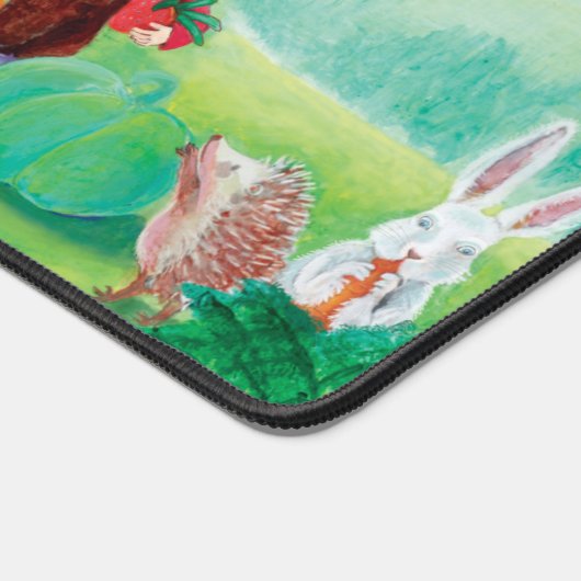 Geheimgarten mit Gnome Illustration Schreibtischunterlage (Ecke)