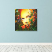 Geheimgarten surreal Art Portrait schöne Frau Leinwanddruck (Insitu (Holzboden))
