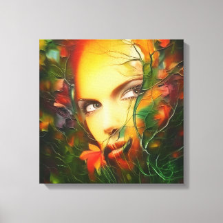 Geheimgarten surreal Art Portrait schöne Frau Leinwanddruck