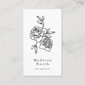 Geheimgarten | Vertikaler floraler QR-Code Visitenkarte (Vorderseite)