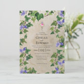 Geheimgartenmauer mit Vintager Schlüsselhochzeit Einladung (Stehend Vorderseite)