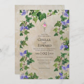 Geheimgartenmauer mit Vintager Schlüsselhochzeit Einladung (Vorne/Hinten)