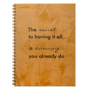 Geheimnis, alles zu haben notizblock