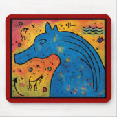 Geheimnis blauer Pferdemausunterlage - 9,25" x Mousepad (Vorne)