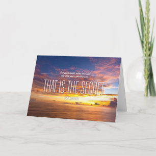 Geheimnis des Erfolgs - motivierend Zitat Karte