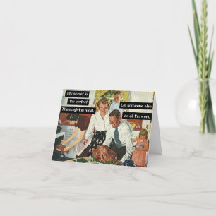 Geheimnis des perfekten Thanksgiving-Dinners Vinta Dankeskarte