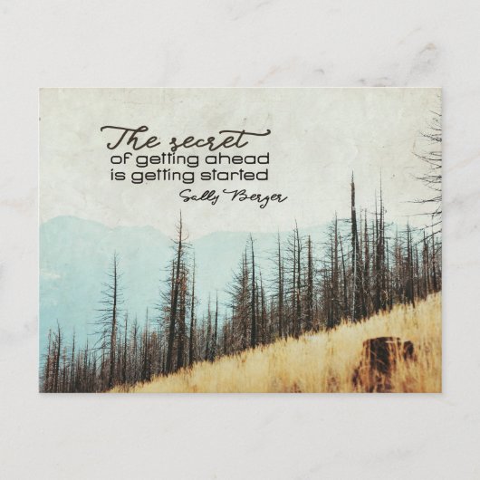 Geheimnis des Vorgehens Postkarte (Vorderseite)