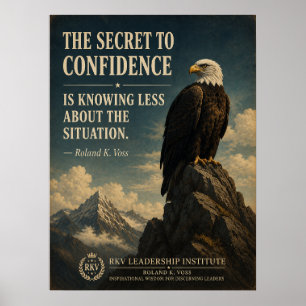 Geheimnis für Selbstvertrauen Lustiges Motivations Poster