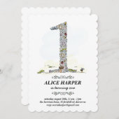 Geheimnis-Garten-erstes Geburtstags-Party Einladung (Vorne/Hinten)