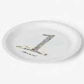 Geheimnis-Garten-erstes Geburtstags-Party Pappteller (Schrägansicht)