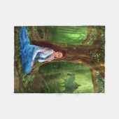 Geheimnis-Märchen-Mädchen und Prinz im Wald Fleecedecke (Vorderseite (Horizontal))