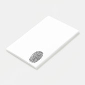 Geheimnis-schwarzer Fingerabdruck Post-it Klebezettel (angewinkelt)