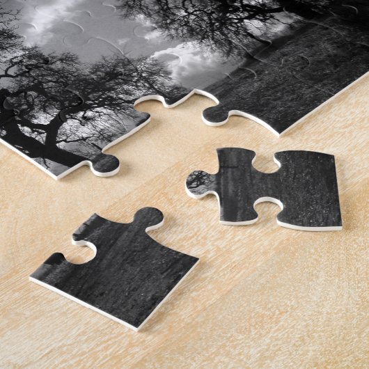 Geheimnis-Schwarzweiss-Bäume Puzzle (Seite)