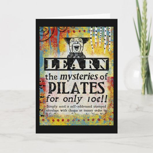 Geheimnisse der Pilates Grußkarte - Vintag Karte (Vorderseite)