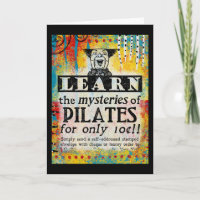 Geheimnisse der Pilates Grußkarte - Vintag