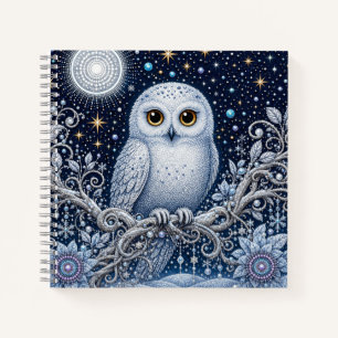 Geheimnisse der Winternacht – Schneeeule Notizblock