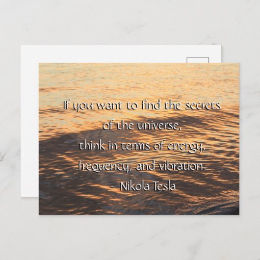Geheimnisse des Universe Zitats (Nikola Tesla) Postkarte (Vorne/Hinten)