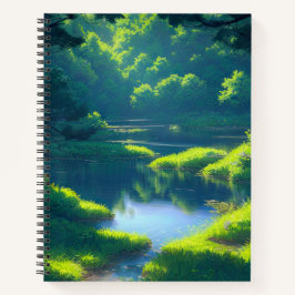 Geheimnisse des versteckten Waldteichs Notizblock