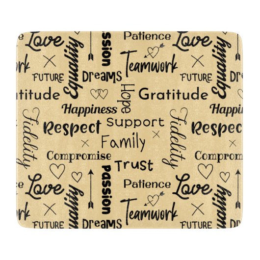 Geheimnisse eines glücklichen Hochzeitstages Schneidebrett (Vorderseite)