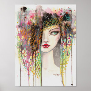 Geheimnisse Moderne Zigeuner Fantasy Kunst Frau Aq Poster