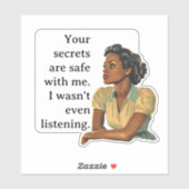 Geheimnisse sicher mit meiner sarkastischen Retro- Aufkleber (Blatt)