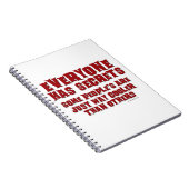Geheimnisse sind Cooles Funny Book Slogan Design Notizblock (Rechte Seite)