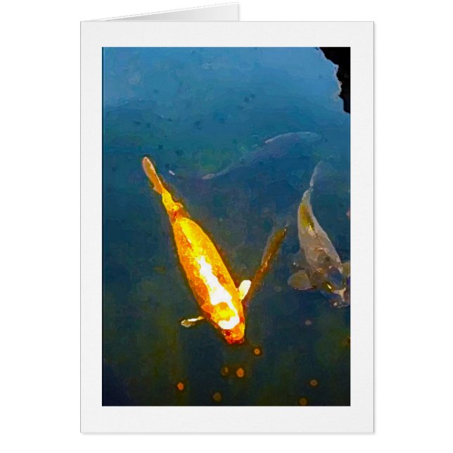 Geheimnistuerische Fisch-Teich-Kunst-leere Karte (Vorne)