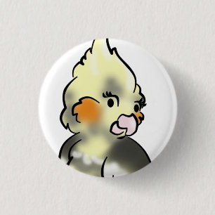 Geheimnistuerischer Cockateil Nahaufnahmeknopf Button