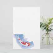 Geheimnistuerisches Koi (Digital) Briefpapier (Stehend Vorderseite)