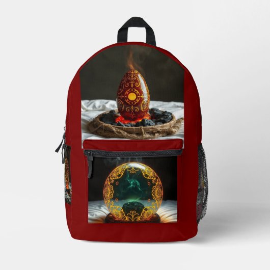 Geheimnisvolle Dracheneier – Ursprung des Feuers Bedruckter Rucksack (Vorderseite)