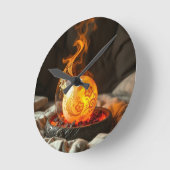 Geheimnisvolle Dracheneier – Ursprung des Feuers Runde Wanduhr (Winkel)