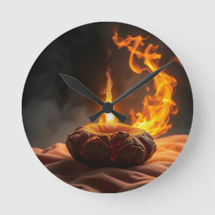 Geheimnisvolle Dracheneier – Ursprung des Feuers Runde Wanduhr