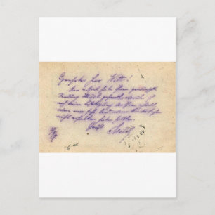Geheimnisvolle Handschrift - Postkarte abgesendet