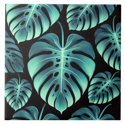 Geheimnisvolle Monstera Fliese (Vorderseite)