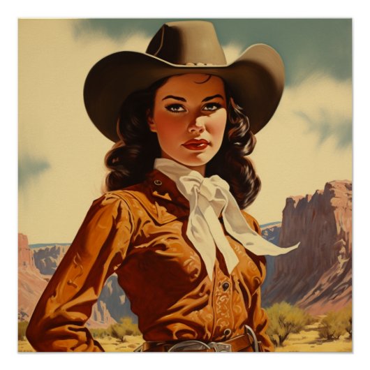 Geheimnisvolle Prairie-Eleganz: Wild-West-Flüstern Poster (Vorderseite)