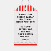 Geheimnisvolle Santa-Ideen Geschenkanhänger (Rückseite)