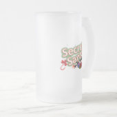 Geheimnisvolle Santa Mattierte Glasscheibe Mattglas Bierglas (VorderseiteRechts)