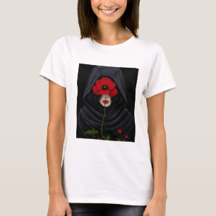 Geheimnisvolle verschleierte Frau Düstere Blumen-G T-Shirt