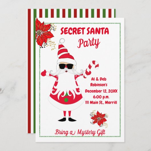 Geheimnisvolle Weihnachtszeit-Party Einladung (Vorne/Hinten)