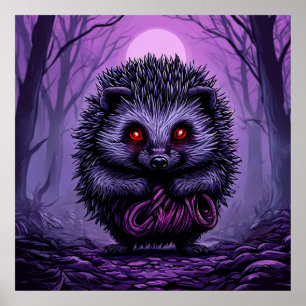 Geheimnisvoller Igel Gruseliger Wald Halloween Poster