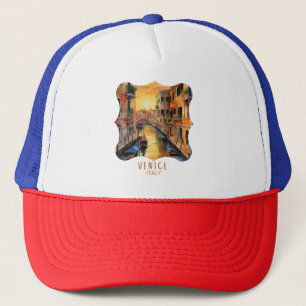 Geheimnisvoller, schöner Sonnenuntergang in Venedi Truckerkappe